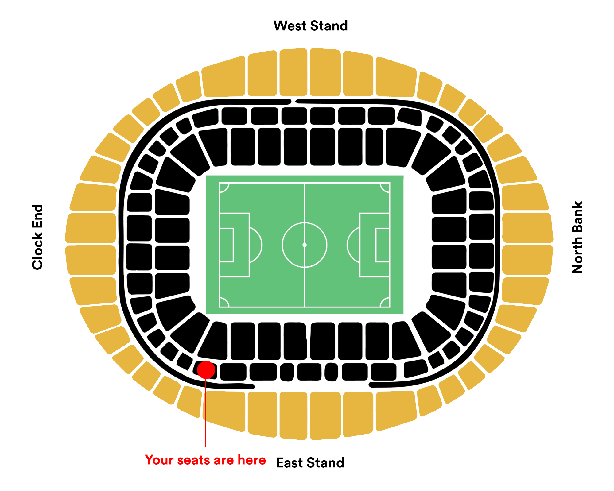 Seatmap for Club Level Ticket Block 66 with Dial Square Gallery