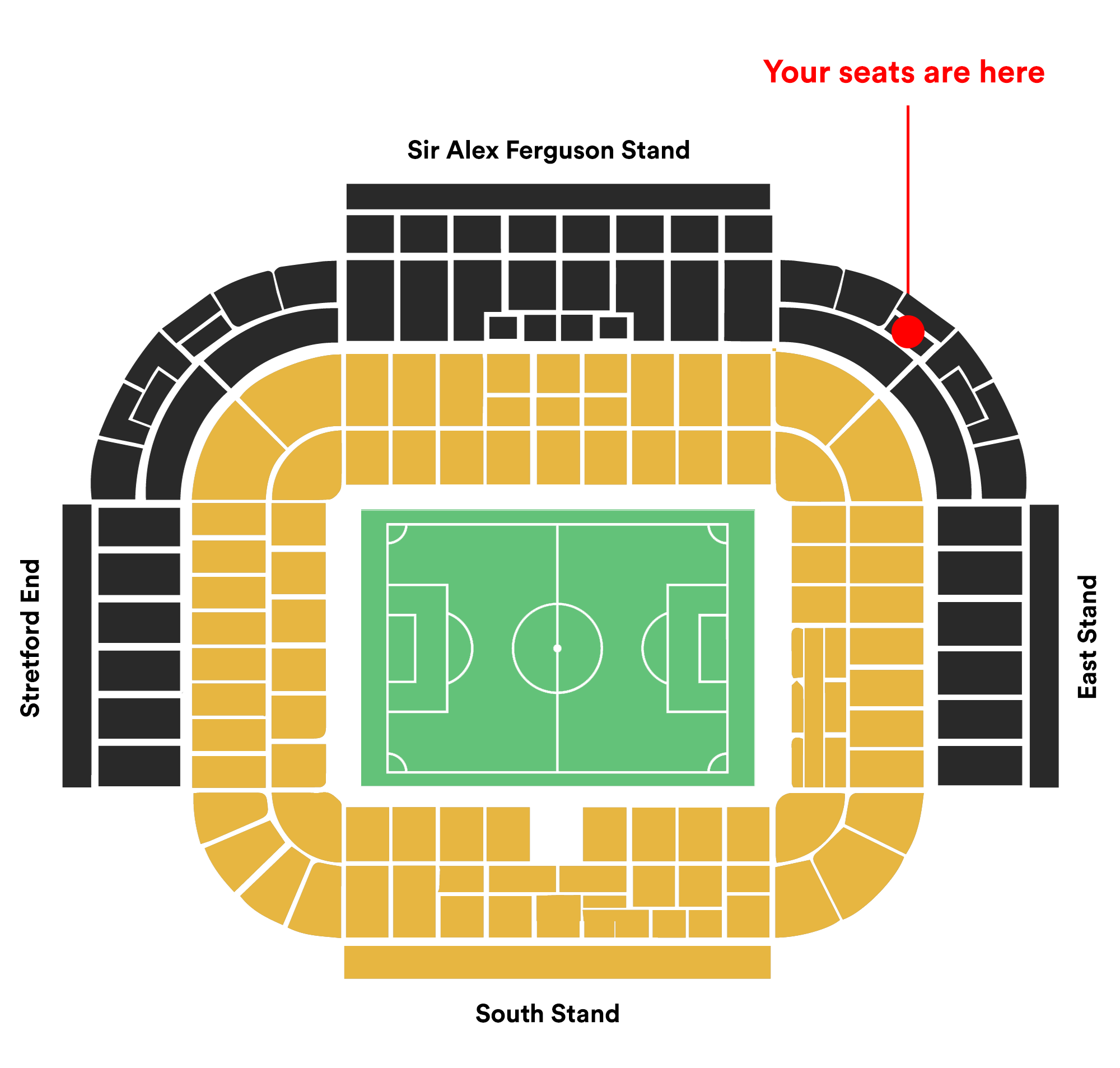 Seatmap for Nort East Quadrant with 500 Club