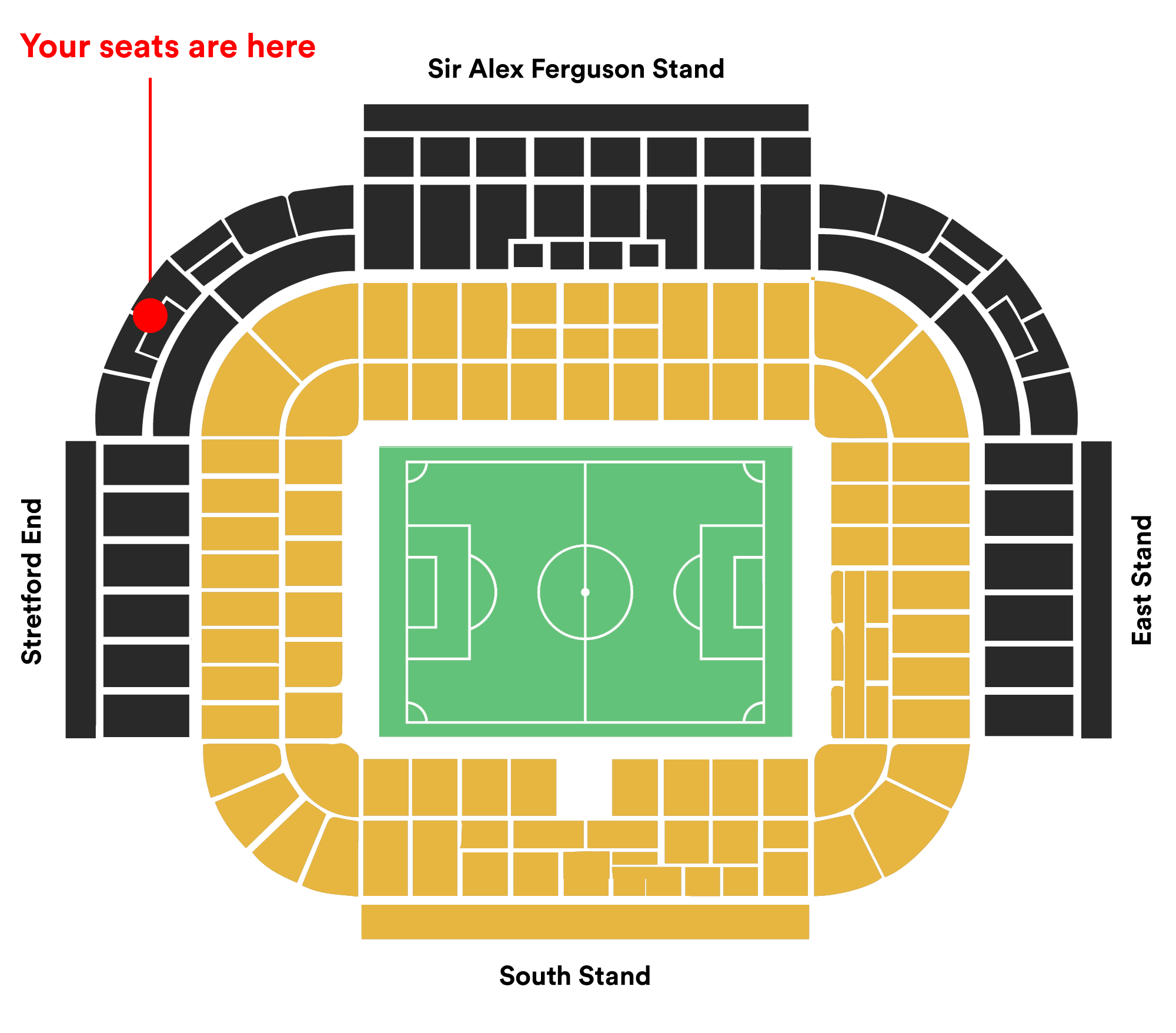 Seatmap for North West Quadrant with 100 Club