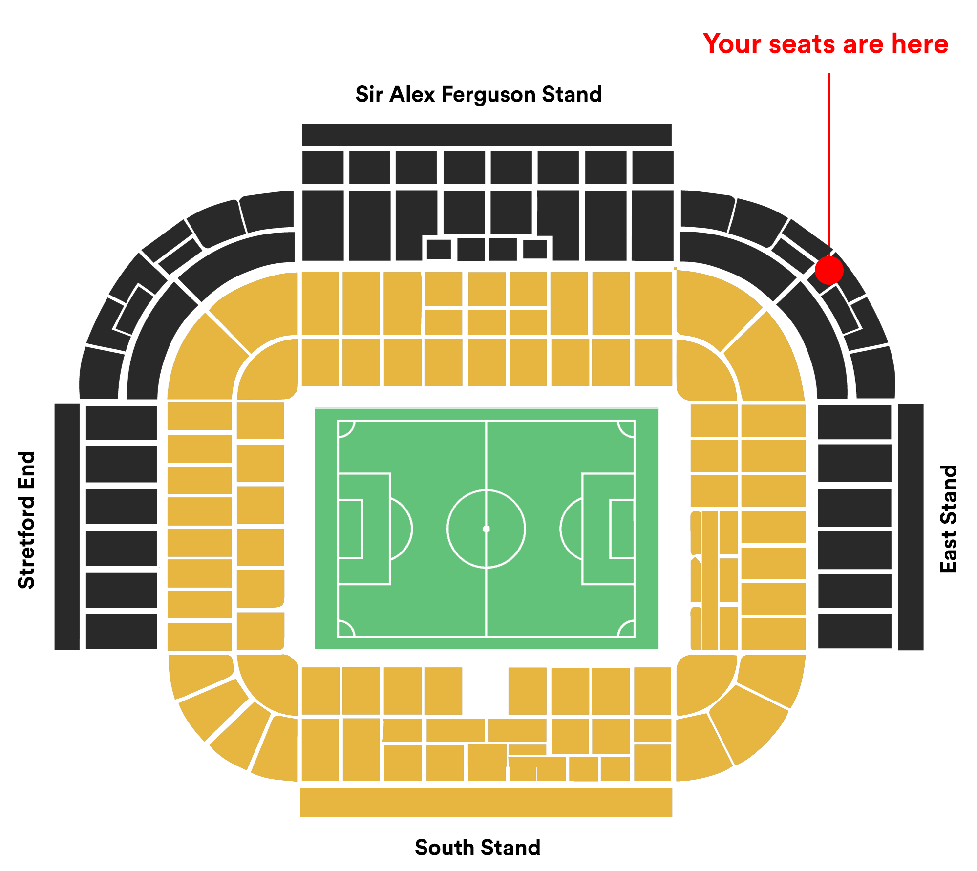 Seatmap for North West Quadrant with Kit Room