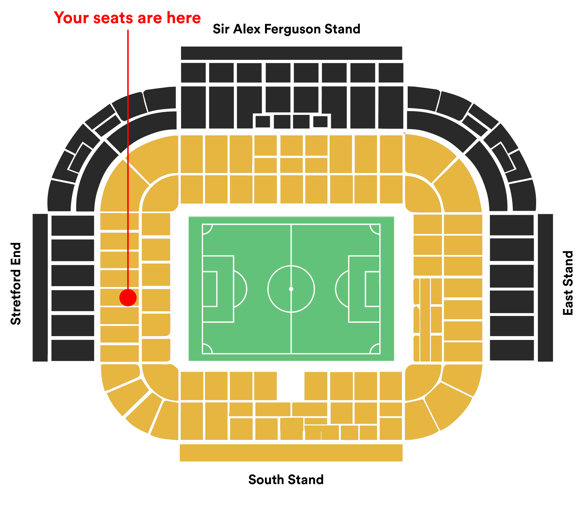 Seatmap for Stretford End with International Suite